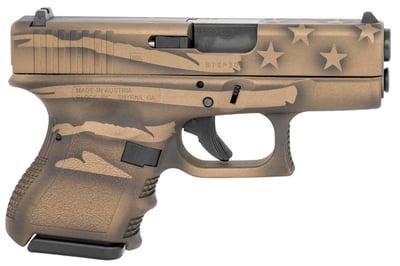 Glock 26 Gen 3 Sub Compact Black/Coyote Battle Worn Flag Cerakote 9mm PI2650204-BBBWFLAG