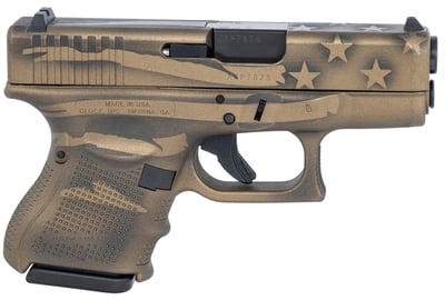 Glock 26 Gen 4 Black/Coyote Battle Worn Flag Cerakote 9mm UG2650204