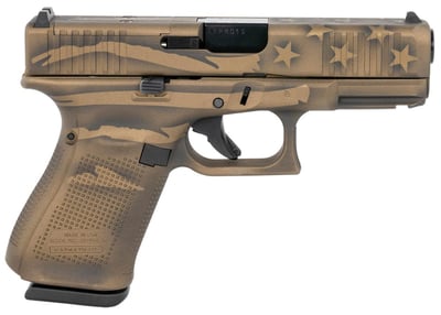 Glock 23 Gen 5 Compact MOS Black/Coyote Battle Worn Flag Cerakote