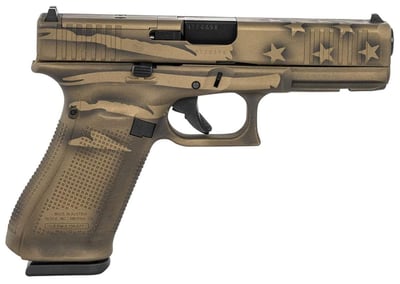 Glock 22 Gen 5 MOS Black/Coyote Battle Worn Flag Cerakote