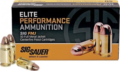 9mm Sig Sauer 115 Elite Ball, FMJ E9MMB1