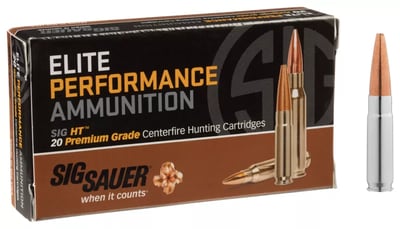 SIG Sauer Elite Performance .223 Remington 40 Grain Varmint and Predator Tip Centerfire Rifle Ammo