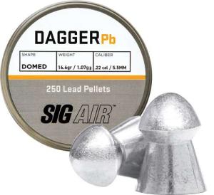 SIG Sauer Dagger Pellets, .22 Cal, 16.6 Grains, Domed, 250ct 0.22