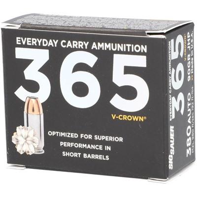 .380 Auto 90gr V-Crown Jacketed Hollow Point 20/Box E380A1-365-20