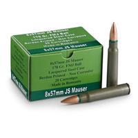  Panzer Arms Ammo 8x57mm JS Mauser FMJ Ball 170 Grain 2700 fps 20 Rd./Box
