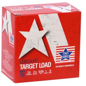 Stars & Stripes Ammo Target Load 12 Gauge 2 3/4" 1 Oz #8 Shot  250 Rd./Case