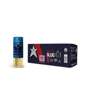 PPU Stars & Stripes Rifled Slug Shotshells 12ga 2-3/4'' 1oz 1400fps Slug 10/ct 8033343363756