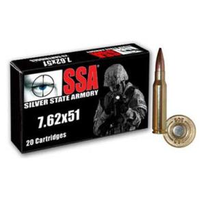 Silver State Armory Ammo .308 Winchester 168 Grain OTM Open Tip Match 2600 fps 20 Round Box 10082OTM