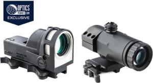 Meprolight M21 Day/Night 1x30mm Self Illuminated Reflex Sight, Open X Reticle w/MX3F Bundle, Black, 56261610