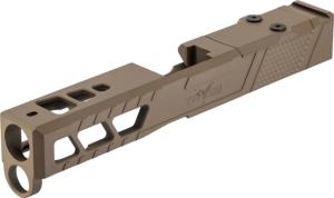TRYBE Defense Glock 19 Gen 5 Pistol Slide Venom Cut FDE Cerakote