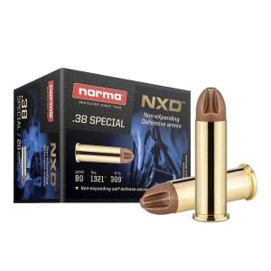 Norma NXD .38 Special 80 gr Injection Molded Copper 20rds Handgun Ammo for High-Quality Performance - 611240020