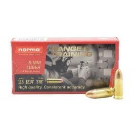 Norma Ammunition (RUAG) 620240050 Range and Training  9mm Luger 115 gr Full Metal Jacket (FMJ) 50 Bx/ 20 Cs