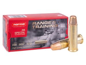 Range Training FMJ .38 Special 158 Grain Full Metal Jacket Brass Cased Centerfire Pistol Ammo 50 620540050