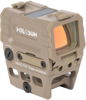 Holosun OPMOD AEMS Red Dot Sight, Green MRS, 2 MOA Dot, Flat Dark Earth, AEMS 221311