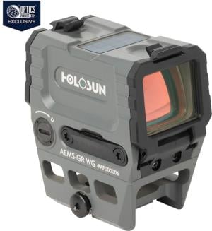 Holosun OPMOD AEMS Reflex Red Dot Sight, Green 2 MOA Dot and 65MOA Circle, Wolf Gray, AEMS-GR WG