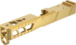 TRYBE Defense Glock 19 Gen 5 Slide Vortex Viper Cut Gold
