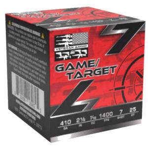 Veteran Ammo Game & Target Load 410 ga. 2.5 in. 7/16 oz. 1400 FPS 7 Shot 25 rd BOX