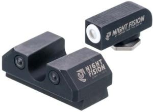 Night Fision Taurus G3c / GX4 Standard Height Night Sights, White / U Notch