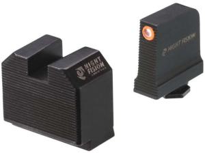 Night Fision Optics Ready Stealth Glock 43 / 43x Night Sight Set, Orange / Blank