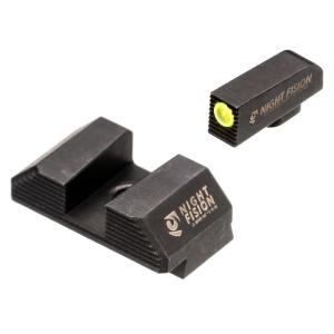 Night Fision Optics Ready Stealth Glock 42 / 43 / 43X MOS Night Sight, Yellow / Black