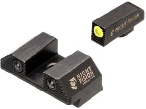 Night Fision Optics Ready Stealth Glock 43 / 43x / 42 / 48 Night Sight Set, Yellow Front