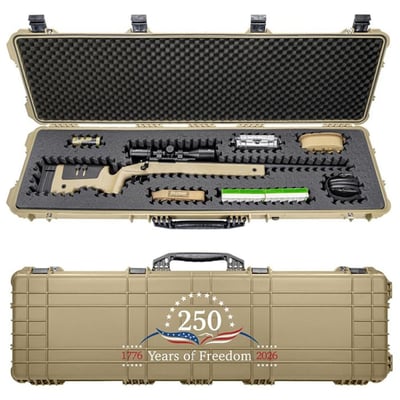 Eylar USA Printed 53" Premium Rolling Rifle Case with RAGAR Foam SA00015-TAN-RG-XP-250