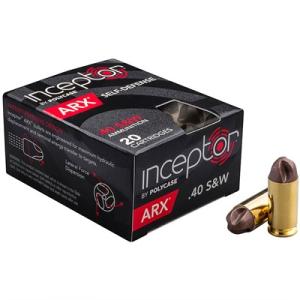 Inceptor Preferred Defense Ammo 40 S&W 97gr Frangible Arx - 40 S&W 88gr Frangible Arx 20/Box