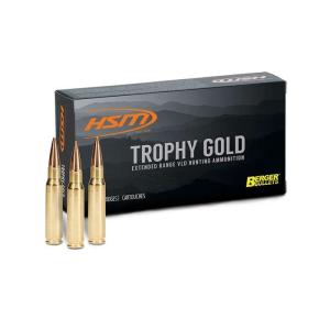 HSM Ammo Trophy Gold 28 Nosler 168 Grain Match Hunting Berger VLD 20 Rounds 28NOSLER168VLD