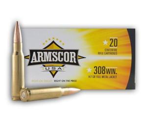 Armscor FAC3081N Rifle  308 Win 147 gr Full Metal Jacket (FMJ) 20 Bx/ 10 Cs