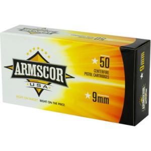 Armscor USA  Ammo  9mm Luger +P 115 Grain JHP 1350 fps 50 Rd./Box 812285026954