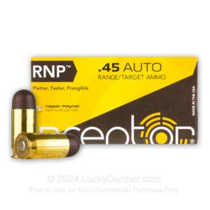 Inceptor Sport Utility Ammo.45 ACP 130 Grain Frangible RNP Lead-Free 50 Rounds