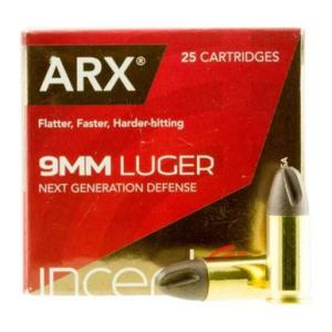 Inceptor Ammo 9mm Luger +P 65 Grain Cu/P ARX 1620 fps 25 Rounds