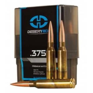 Desert Tech Premium Match .375 Cheyenne Ammo 352 Grain Open Tip Match Boat Tail Brass Cased Centerfire 100 Rounds