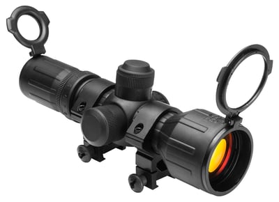 NcSTAR 3-9X42 Compact Rubber ArmoRed/Dual III Riflescope, Red/Green Reticle