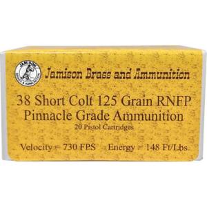 Jamison Ammo Pinnacle Grade .38 SC 125 Grain RNFP 730 fps 20 Rounds
