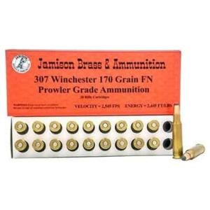 Jamison .307 Winchester Ammunition Flat Nose 170 Grains 2545 fps 20 Rounds