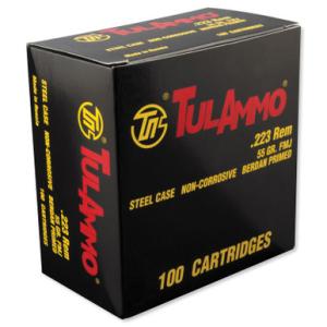 TulAmmo .223 Remington Ammunition 55 Grain HP Steel Case 2953 fps 100 Rounds