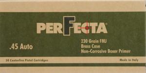 PerFecta Ammo .45 ACP 230 Grain FMJ 853 fps 50 Rounds