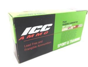 ICC Ammo 40 S&W Ammunition Green Elite .40 S&W 125 Grain Frangible Flat Point Brass Pistol 50 Rounds