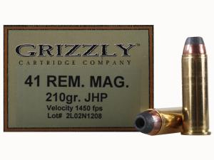 Grizzly Ammunition 41 Remington Magnum 250 Grain Cast Performance Lead Wide Flat Nose Gas Check Box of 20