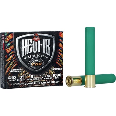 HEVI-Shot 410 Gauge Ammo HEVI-18 TSS Turkey 410 Gauge 13/16 oz 3in #9 Centerfire 5 Rounds