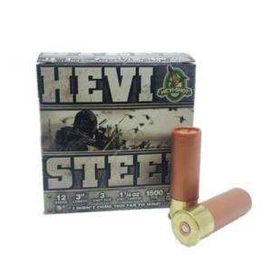 HEVI-Shot Hevi-Steel Waterfowl Ammunition 12 Gauge 3" 1-1/4 oz #3 Non-Toxic Shot Case of 250 (10 Boxes of 25) 