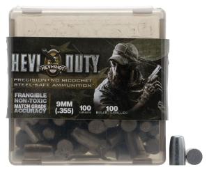 HEVI-Shot Hevi-Duty Centerfire 9mm 100 gr Lead-Free Frangible Bullet, 100/box - 90019 