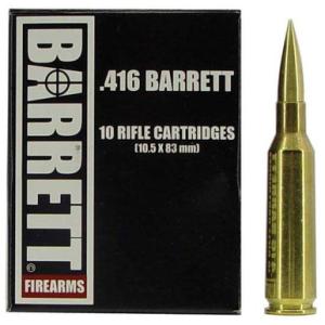 Barrett Ammo .416 Barrett 450 Grain Hornady BTHP 3050 fps 10 Rounds
