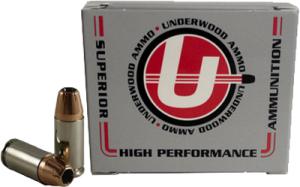 Underwood Ammo 9mm Luger +P 124 Grain Jacketed Hollow Point Nickel Plated Brass Cased Pistol Ammo 20 Rounds 134 