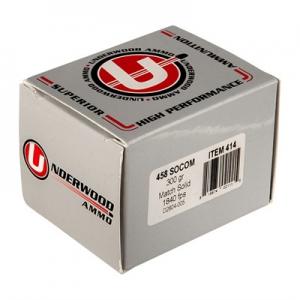 Underwood Ammo 458 Socom 300gr Match Solid - 458 Socom 300gr Match Solid 20/Box 816874021115