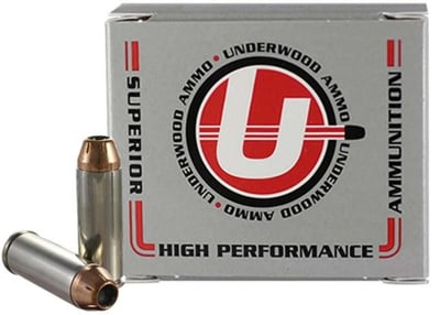 Underwood Ammo .45 Colt +P 250 Grain Jacketed Hollow Point Nickel Plated Brass Cased Pistol Ammo 20 Rounds 434 