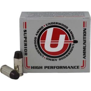 Underwood Ammo .40 S&W 200 Grain Coated Hard Cast Nickel Plated Brass Cased Pistol Ammo 20 Rounds 740
