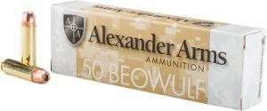 Alexander Arms Loaded .50 Beowulf 350 Grain Hornady XTP Centerfire Rifle Ammo Box of 20 A-B350XTPBOX