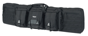 Rukx Gear ATICT42DGB Tactical Double Gun Case 42" Water Resistant Black 600D Polyester w/ Non-Rust Zippers Reinforced Velcro & Adjustable Back Straps